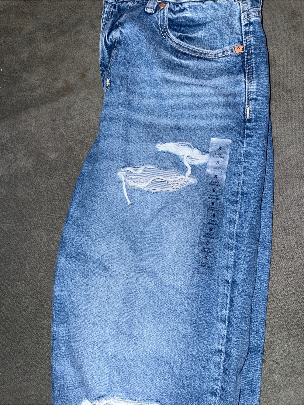 American Eagle Outfitters women Blue Relaxed Fit Distressed Jeans - Picture 7 of 8